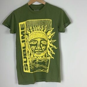 Sublime T-Shirt Small Puffy Sun Olive Green